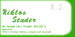 miklos studer business card